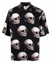 Endless Joy Skull Print Camp Collar Shirt