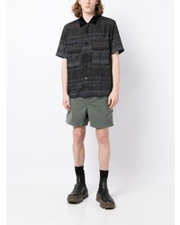 Sacai Slogan Print Short Sleeve Shirt