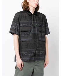 Sacai Slogan Print Short Sleeve Shirt