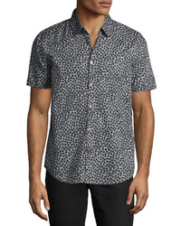 John Varvatos Star Usa Check Cotton Slim Fit Short Sleeve Sport Shirt
