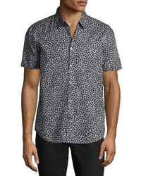 John Varvatos Star Usa Check Cotton Slim Fit Short Sleeve Sport Shirt