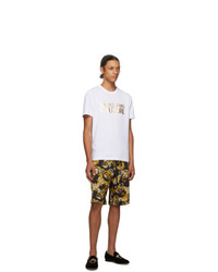 VERSACE JEANS COUTURE Black And Gold Barocco Shorts