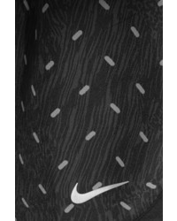 Nike Dry Tempo Mesh Trimmed Printed Shell Shorts Black