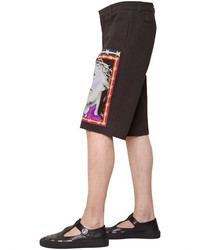Givenchy Jesus Print Cotton Denim Bermuda Shorts