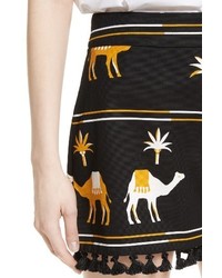 Kate Spade New York Tassel Trim Camel Print Shorts