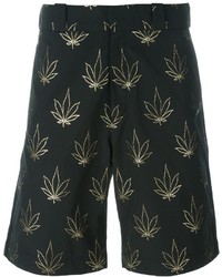 Palm Angels Leaf Print Bermuda Shorts