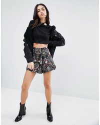 Oh My Love Printed High Waisted Shorts