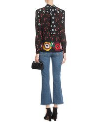 RED Valentino Red Valentino Silk Floral Print Blouse