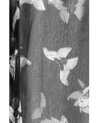 Alexander McQueen Sheer Silk Butterfly Print Blouse