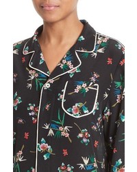RED Valentino Wallpaper Floral Print Silk Blouse