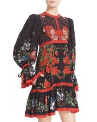 Alexander McQueen Floral Print Silk Dress
