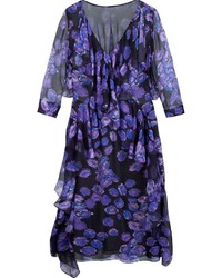 Jason Wu Floral Print Ruffled Dress