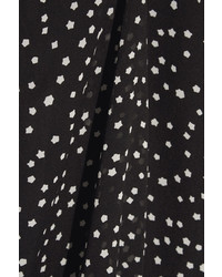 Theory Marah Printed Silk Chiffon Mini Dress Black