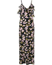 Marni Floral Print Silk Long Dress