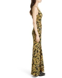 Diane von Furstenberg Print Silk Bias Slip Gown