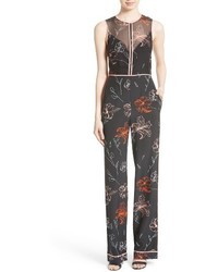 Diane von Furstenberg Floral Print Silk Jumpsuit