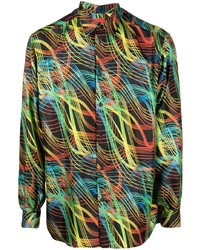 Ferrari Abstract Pattern Silk Shirt