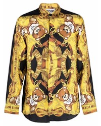Moschino Bear Motif Silk Shirt