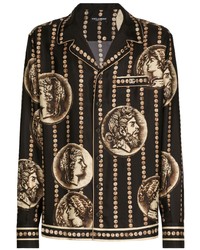 Dolce & Gabbana Coin Print Twill Silk Shirt