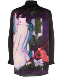 Yohji Yamamoto Female Leopard Pint Silk Shirt