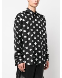 Dolce & Gabbana Logo Print Silk Shirt