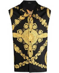 Versace Maschera Baroque Sleeveless Silk Shirt