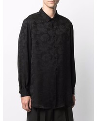 Saint Laurent Patterned Jacquard Silk Shirt