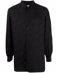 Saint Laurent Patterned Jacquard Silk Shirt