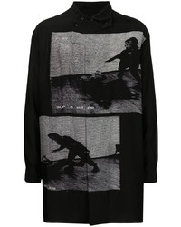 Yohji Yamamoto Photo Print Silk Shirt