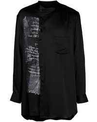 Yohji Yamamoto Printed Panel Silk Shirt