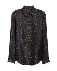 Fendi X Noel Fielding Logo Graphic Button Up Silk Shirt