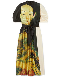 Simone Rocha Printed Silk De Chine Midi Dress