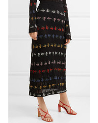 Sonia Rykiel Cotton Blend Jacquard Midi Skirt