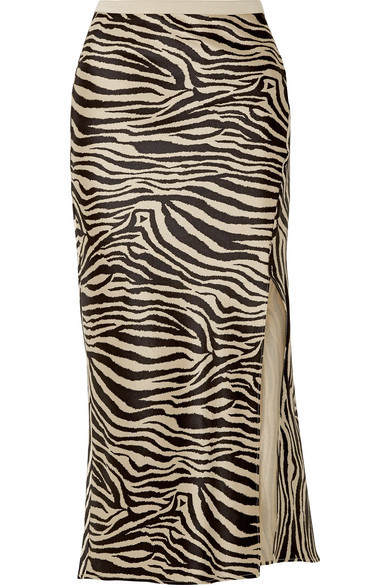 Zebra print clearance silk skirt