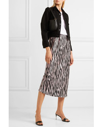 Olivia Von Halle Isla Printed Silk Satin Midi Skirt