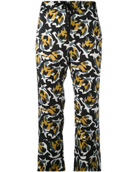 L'Autre Chose Abstract Print Cropped Trousers