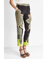 Etro Printed Pants With Silk