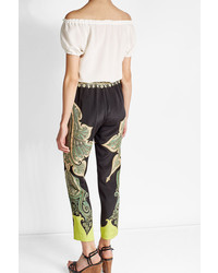 Etro Printed Pants With Silk