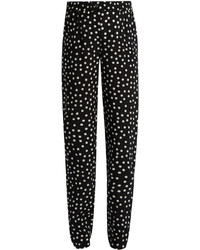 Dolce & Gabbana Slim Leg Polka Dot Print Silk Trousers