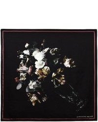 Alexander McQueen Victorian Floral Still Life Print Silk Twill Scarf