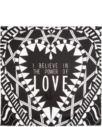Givenchy Black Silk Power Of Love Scarf