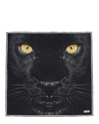 Burberry Black Silk Small Panther Print Scarf