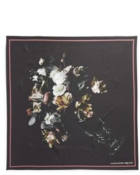 Alexander McQueen Floral Print Silk Scarf