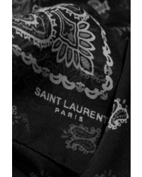 Saint Laurent Paisley Print Silk Chiffon Scarf