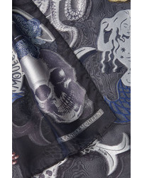 Alexander McQueen Printed Scarf With Metallic Thread