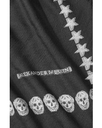 Alexander McQueen Printed Wool Scarf With Silk