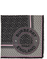 Burberry Silk Wool Gauze Monogram Square Scarf