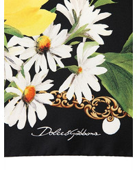 Dolce & Gabbana Sunflower Polka Dot Printed Silk Scarf