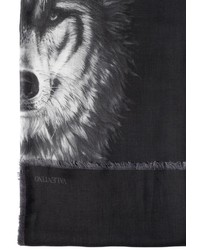 Valentino Wolf Printed Modal Cashmere Silk Scarf