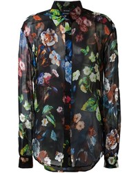 Anthony Vaccarello Floral Print Button Down Shirt